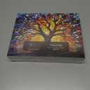 Stained Glass Puzzles for Adults 1000 Pieces - Mosaic Tree of Life Jigsaw Puzzles with Puzzle Glue, Colorful Difficult Jigsaw Puzzles, Challenging and Fun Hard Puzzle for Adults