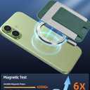 Upgraded for Magsafe Wallet, Strongest Magnetic Wallet, for iPhone Walle t Magsafe with 2 Card Slots, Magnetic Card Holder for iPhone 17/16/15/14/13/12 Series, Slim, Vegan Leather, Fit 7 Cards, Green