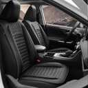 Car seat Covers Compatible with Toyota RAV4 2019-2024 2025 Hybrid XLE LE SE XLE Premium, Limited Automotive Cushion Protector Replacement, Waterproof Faux Leather, (Full Set, Black)