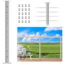 36" Brushed Finish Cable Railing Post, Fixed Top Level Drilled Railing Line Post with Cable Sleeves, Stainless Steel Horizontal Hole Handrail Deck Wire Railing Post for Cable Railing System (1x Line Post)