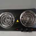 OVENTE Electric Double Burner, 1700W Coil Hot Plate, Black BGC102B