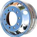 Aluminum Truck Wheels Both Sides Mirror Polished 22.5" x 8.25" Hub Piloted Forged Truck Wheels Rims for Commercial Trucks