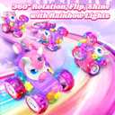 Unicorn RC Cars for Girl Toys with Glowling Crystal Wings & Eyes Lights, 360 Rotation Remote Control Car Pink Unicorn Stunt Car Kids Toys Birthday Gifts for 3 4 5 6 7 8 9 10 Year Old Girls