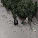 3ft Artificial Pre-lit Christmas Pine Tree with LED Warm Lights,Metal Hinges & Foldable Base,Easy Assembly for Home,Office,Green