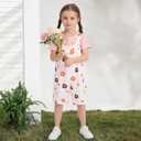 Toddler Baby Girl Summer Outfit Short Sleeve Ribbed Tops + Flower Suspender Overalls Shorts Set Kids Cute Clothes (Pink)