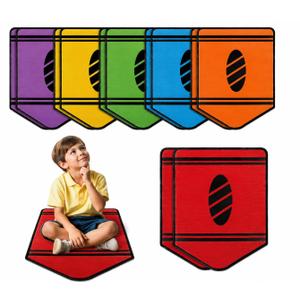 Vindany 12 Pack Crayon-Shaped Classroom Rug for Kids, Non-Slip Carpet for Classroom Seating, Sit Spots Floor Mats for Preschool Kindergarten Daycare, Flexible Seating for Learning & Circle Time