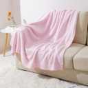 bearberry Super Soft Fluffy Throw Blanket Lightweight Cozy Warm Throw Blankets for Couch Bed Sofa All Season (Pink, 50x60)