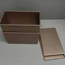 2Pack Bread Loaf Pan with Lids  1 LB Dough Capacity, Non-Stick Carbon Steel Pullman Loaf Pan for Homemade Sandwich and Sourdough Bread, Corrugated Toast Mold Gold