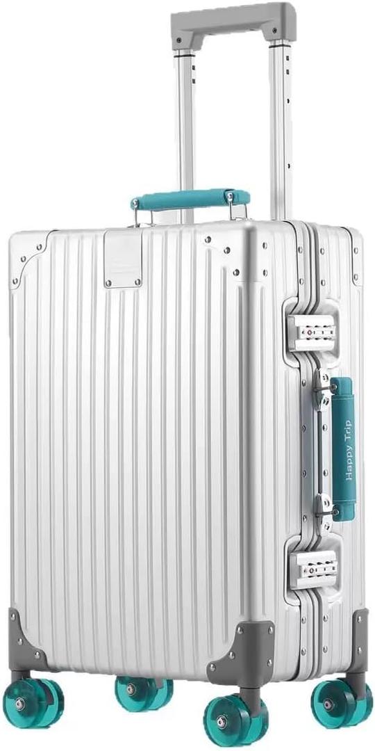 Aluminum Luggage– 2026 Upgrade Zipperless Suitcase with TSA Lock, 360° Silent Spinner Wheels – Premium Aluminum-Magnesium Alloy Suitcase for Modern Travelers (Green, 28 Inch Checked Luggage)