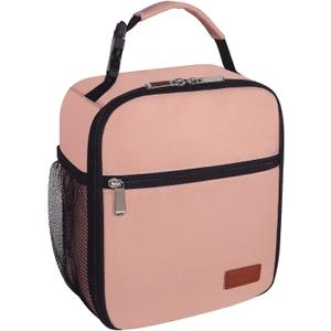 Femuar Lunch Box for Men Women Adults Small Lunch Bag for Office Work Picnic - Reusable Portable Lunchbox, Light Pink