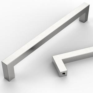 10 Pack 7-1/2''(192mm) Brushed Nickel Cabinet Pulls Stainless Steel Cabinet Handles Satin Nickel Drawer Pulls Square Cabinet Hardware for Cupboard (7.5"/192MM Hole Center)