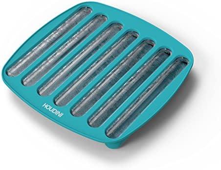 Houdini Silicone Collins Ice Tray with Easy to Remove Ice Spheres, Blue