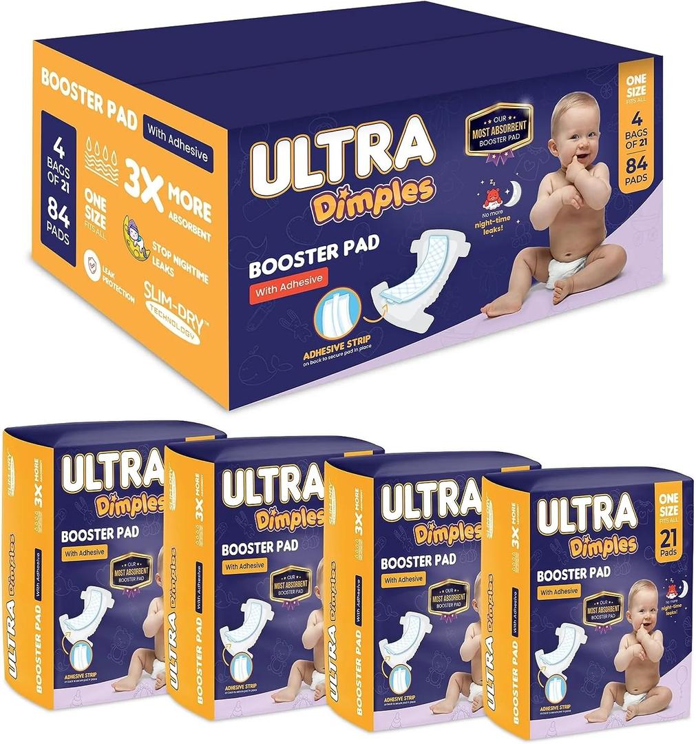 Inspire Ultra Dimples Diaper Booster Pads | Our Most Absorbent Diaper Inserts Ever | Diaper Pads Inserts Overnight or Daytime | Diaper Liners Turn Any Diaper into Super Overnight Diapers for Babies, Count 84