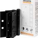 Stainless Steel Matte Black 4.5'' Ball Bearing Hinges - Heavy-Duty, Square Corners, 2PACK for Exterior Doors