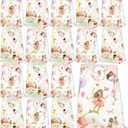 24 Pcs Floral Fairy Favor Bags with Stickers Bags Floral Fairy Party Bags Paper Fairy Goodie Bags for Party Decoration Supplies (flower-24, 24pcs)