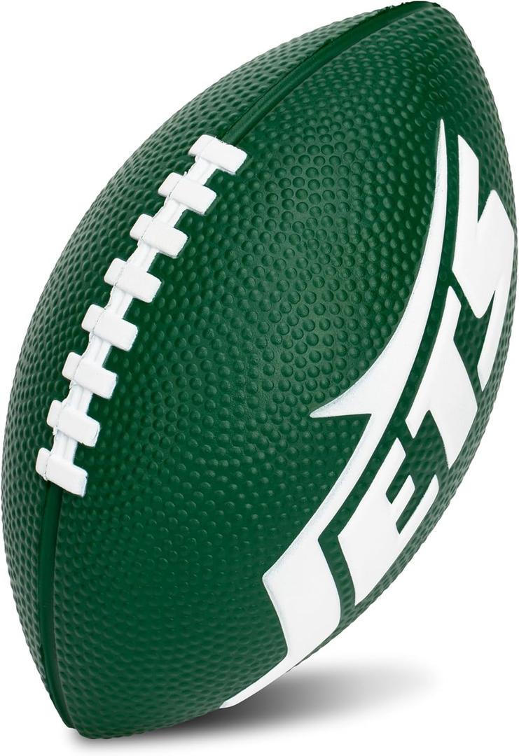 Franklin Sports Youth NFL Football + Air Pump Set - Soft Foam 8.5" Youth Mini Footballs with 8 Teams Choice + Air Pump