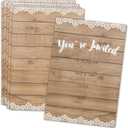 Wedding Invitations with Envelopes  Farmhouse Rustic Invitation for Wedding Couple,Bridal Shower, Engagement  30 Cards With Envelopes