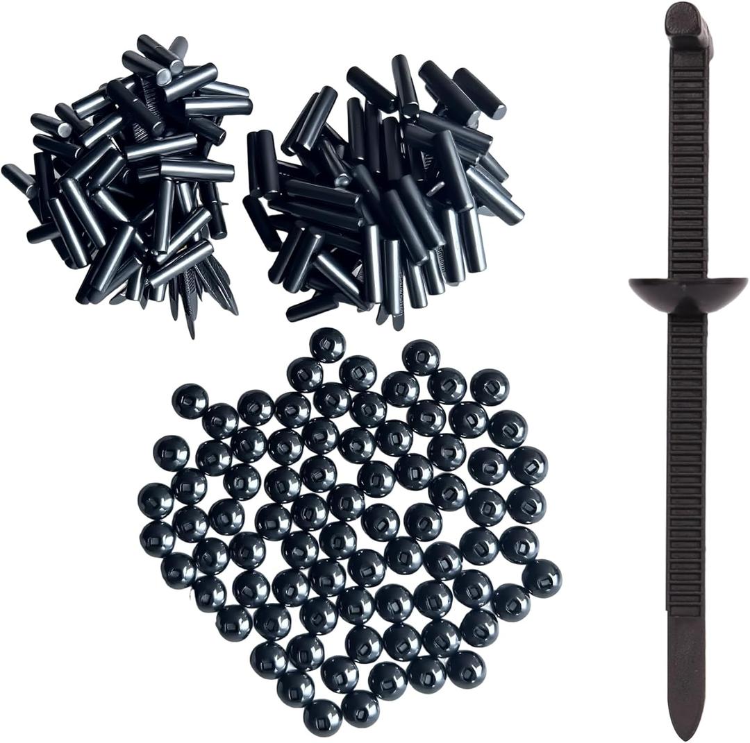 100Pcs Nylon Universal Cable Tie Buckle for Car - Zip Ties Heavy Duty with Pin & Button Design,Quick and Effortless Car Daily Repair,Automotive Fender,Engine Cover,Mudguard Fastener