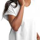 Hanes Womens Originals Twisted Neck T-Shirt, Short-Sleeve Cotton Tee, Boxy Fit (White, XS)