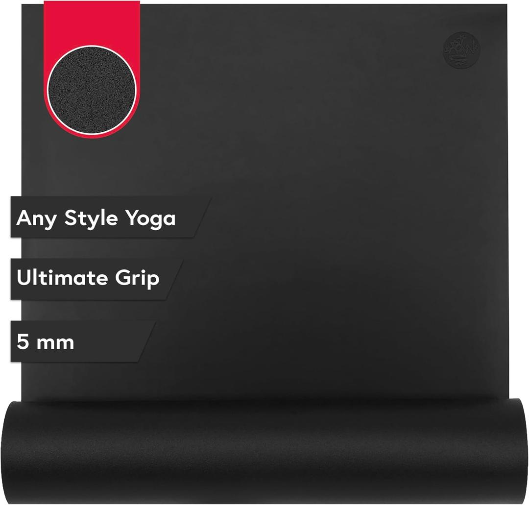 Manduka GRP Adapt Yoga Mat 71" - 5mm | Ultimate Grip | Sweat Ready for Any Style of Yoga | 71 x 24 inches (Jet Black)
