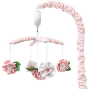 The Peanutshell Crib Mobile for Girls - Pink Musical Baby Crib Mobile with 12 Lullabies, Flower Baby Mobile Crib Pink Floral Nursery Decor