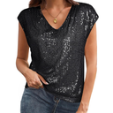 GRACE KARIN V Neck Sequin Short Sleeve Tops for Women Elastic Sparkly Tank Top for Party
2XL