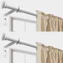 Decorative Curtain Rods for Windows 28 to 50 Inch - 5/8" Heavy Duty Curtain Rods 2 Pack,Basic Window Curtains Rod,Cafe Drapery Rod with Brackets - White