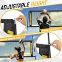 MangoStar Volleyball Net, 12FT Portable Volleyball Net for Backyard Beach, Adjustable Height, Freestanding Volleyball Net with Carry Bag for Indoor&Outdoor, Professional Net for Hitting&Serving
