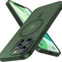 Magnetic for iPhone 15 Pro Max Case,Upgraded [Full Camera Protection][Compatible with Magsafe][Mil-Grade Protection] Shockproof Translucent Matte Phone Case for iPhone 15 Pro Max,Forest Green