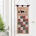 S-DEAL Burlap Christmas Advent Calendar 2025 Countdown to Christmas Cloth Wall Hanging with 24 Pockets for Xmas Holiday Decorations