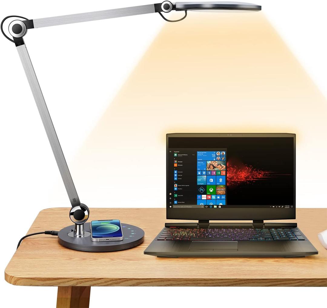 Desk Lamp,Led Architect Desk Lamp,Desk Lamps for Home Office,Table lamp with Wireless Charger & Adjustable Swing Arm,Touch Control, 3 Lighting Mode,5 Brightness,Eye-Caring Office Lamp Desk Lamp,Led Architect Desk Lamp,Desk Lamps for Home Office,Table lamp with Wireless Charger & Adjustable Swing Arm,Touch Control, 3 Lighting Mode,5 Brightness,Eye-Caring Office Lamp