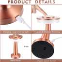 Riakrum 8 Pcs LED Cordless Table Lamp Bulk Rechargeable,Rose Gold