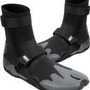 KMT 3mm Water Boots, Hi-Top Split Toe Booties with Anti-Slip Sole for Surfing Paddleboarding Kayaking (10, Grey)