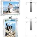 4 Packs Car Visor Photo Clip, 2.4x3.5 Inch Acrylic Magnetic Picture Frame Personalized Gifts for Couple, Heat-Resistant Sun Visor Picture Holder, Customized Clear Car Photo Clips Gifts for Him or Her