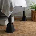 Simplify 6 Inch Bed Riser | Pack of 4 | Bed & Furniture Lifter Wheel Grooves | Under-Bed Storage | Bedroom & Dorm | Black