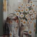 WENGTIAO 3Pcs Rustic Daisy Canvas Wall Art Fall Flower Prints Posters Vintage Country Flora Paintings Pictures Nature Botanical Artwork for Bedroom Living Room Bathroom 16x24''