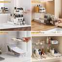 Attelite Makeup Organizer 2-Tier Rotating Design Cosmetics Storage with 180 Rotation Sturdy Durable Versatile Perfume Vanity Organizer for Countertops, Bathrooms, Office Supplies 2 Pack White
