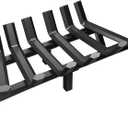 AMAGABELI GARDEN & HOME Fireplace Grate Log Holder 24 Inch Firewood Burning Rack Heavy Duty Wrought Iron Solid Steel for Chimney Hearth Fire Pit Outdoor Kindling Tools Wood Stove Accessories