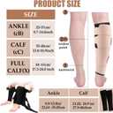 3 Pairs Lymphedema Compression Leg Wraps Adjustable Lower Leg Cover up Medical Shin Splint Wrap for Heaviness Fatigue(Black-complexion Leg Wrap)