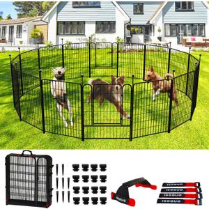 Portable Dog Fence Outdoor for Yard 36'' High, Dog Playpen with Rustproof and Sturdy Stakes for Medium/Large Dogs, 3ft Dog Play Pen for RV Camping(8 Panels)