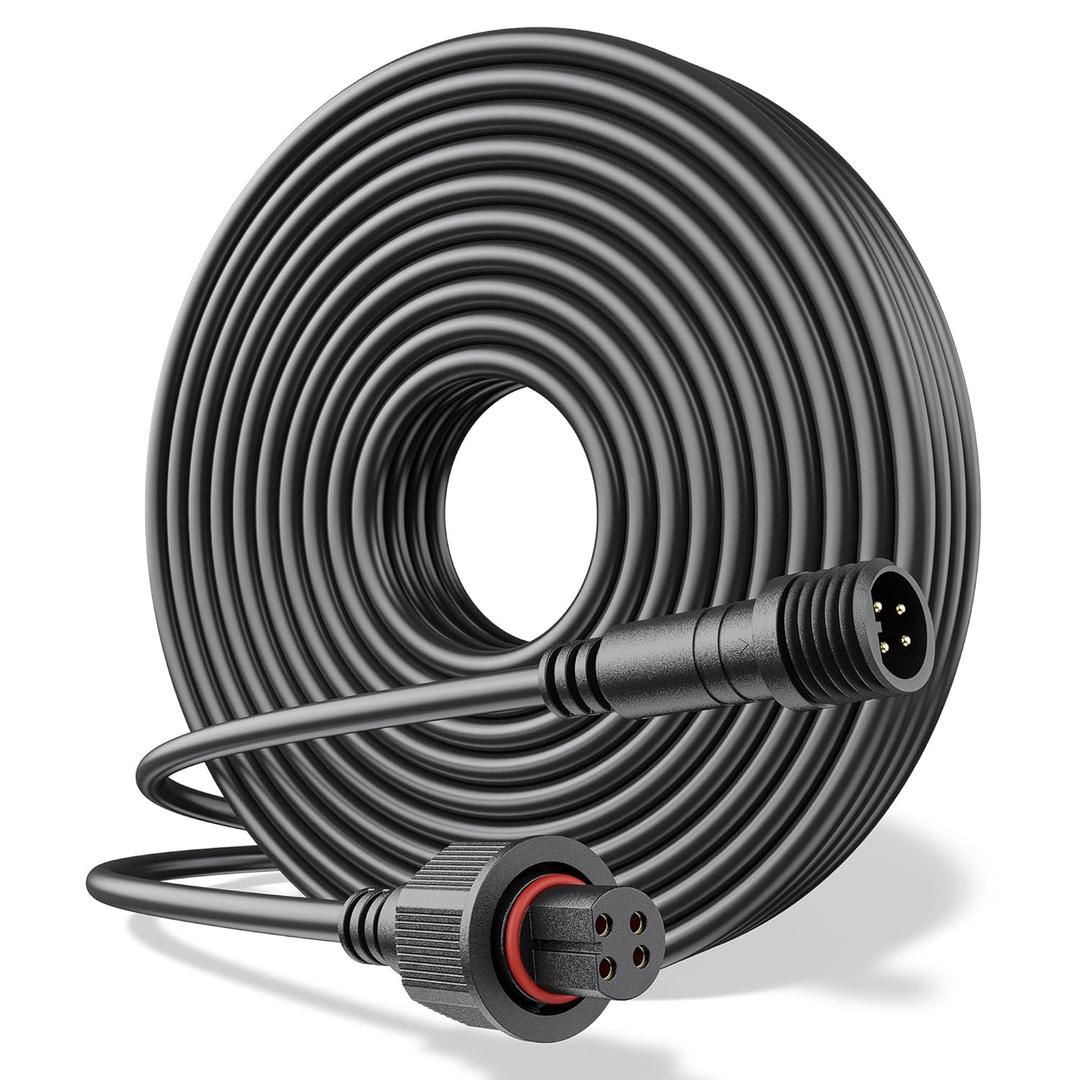 10Ft Extension Cable for Govee Outdoor Spot Lights, IP67 Waterproof Extension Cord Compatible with Govee H7094 H7093, H7066 H7065, 4-Pin Replacement Cable for Patio, Backyard, Balcony