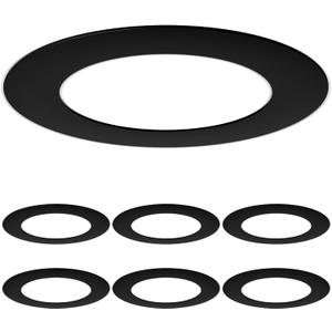 Amico 6 Pack Goof Rings for 6 Inch Recessed Lights, Can Light Trim Ring Cover, Outer Diameter 8.6-inch, Inner Diameter 6.2-inch, Durable Plastic Design, Black