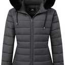 GOLDLADIES Women's Waterproof Long Down Jacket,Warm Winter Hooded Puffer Coat Thickened for Hiking Outdoor (X-Large, Darkgray)