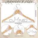 Honeydak Mrs. Wedding Dress Hanger for Bride to Be,Elegant Bridal Hanger for Brides Gowns, Bridal Party Shower Gift,Wedding Gift(Natural,Pearl)