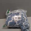 BOURINA Fluffy Chenille Knitted Fringe Throw Blanket Lightweight Soft Cozy for Bed Sofa Chair Throw Blankets, Blue 50" x 60"