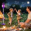 Bubble Machine for Kids, Automatic Bubbles Blower Maker for Kid Toddlers, 2-In-1 Remote Control Street Lamp Bubble Maker with Adjustable Height, Bubble Maker for Wedding Birthday Party Camping Outdoor