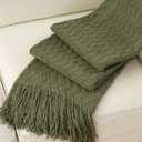 BATTILO HOME Throw Blanket for Couch, Textured Knit Throw, Olive Green Throws for Home Decor, Soft Blanket Throw for Bedroom Decor Housewarming Gifts, 50"x60"