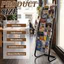 Zonon 57" Magazine Rack Floor Holder 18 Pockets Tiered Display Holder Floor Standing Brochure Display Stand for Books Newspaper Catalogs Libraries Retail Stores Shop Exhibitions Office