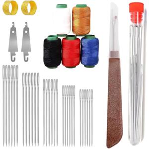 8 x 36 PCS Premium Steel Needles Set, Big Eye Steel Sewing Needles Kit for Hand Sewing, Threader & Needle Repair Kit Stainless Steel Needle for Crafts, Repair, Quilting | Beginner-Friendly (1Set)