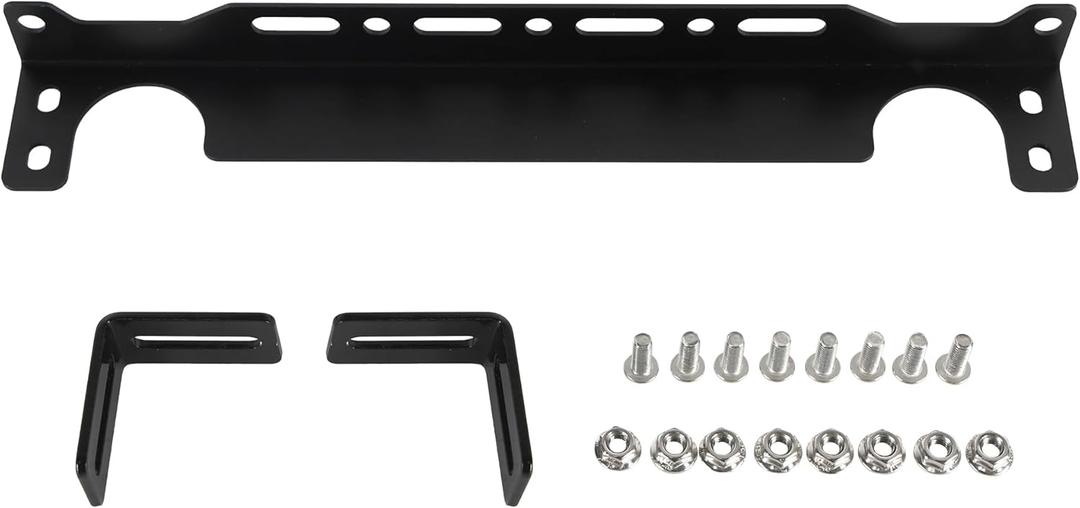 EVIL ENERGY Oil Cooler Mounting Bracket Kit Universal 340mm/13.4 inch Aluminum Alloy Black(Only Fit for Japanese-Style Oil Cooler)